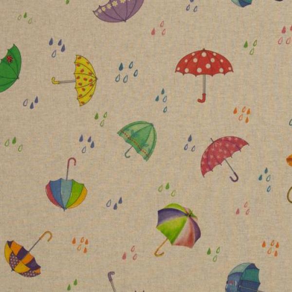 Dekodruck Bunte Regenschirme auf Beige